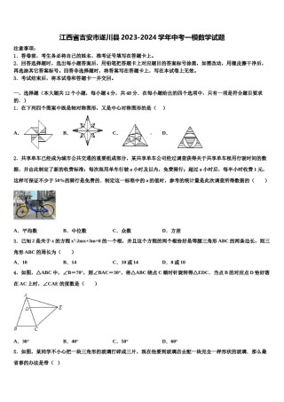 江西省吉安市遂川县2023-2024学年中考一模数学试题含解析.doc