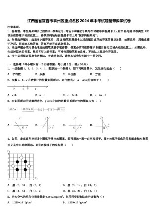 江西省省宜春市袁州区重点名校2024年中考试题猜想数学试卷含解析.doc