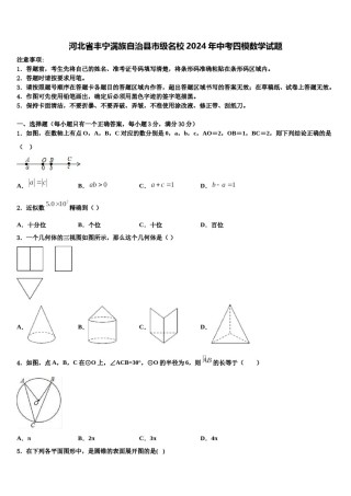 河北省丰宁满族自治县市级名校2024年中考四模数学试题含解析.doc