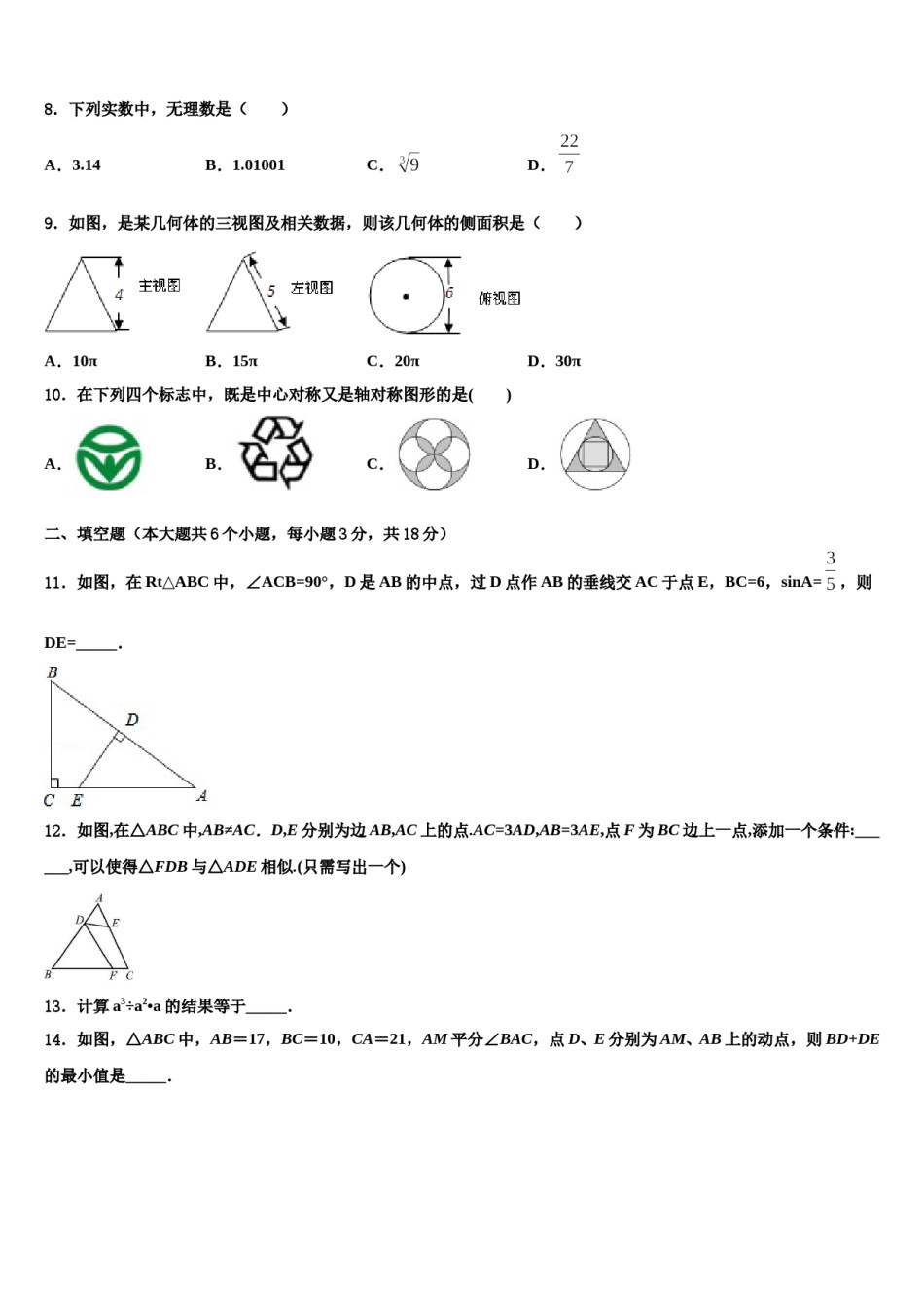河北省保定定兴县联考2024届中考押题数学预测卷含解析.doc_第3页