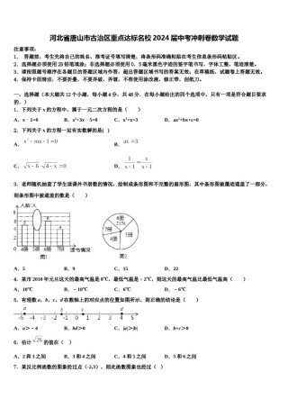 河北省唐山市古治区重点达标名校2024届中考冲刺卷数学试题含解析.doc