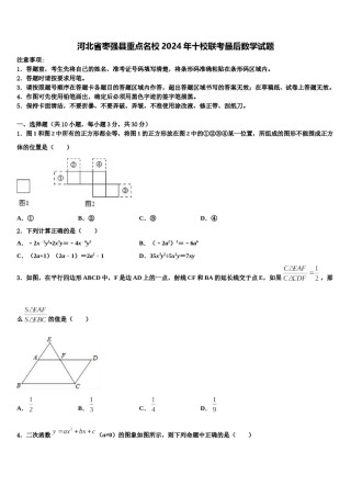 河北省枣强县重点名校2024年十校联考最后数学试题含解析.doc