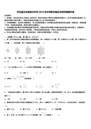 河北省正定县重点中学2024年中考数学最后冲刺浓缩精华卷含解析.doc