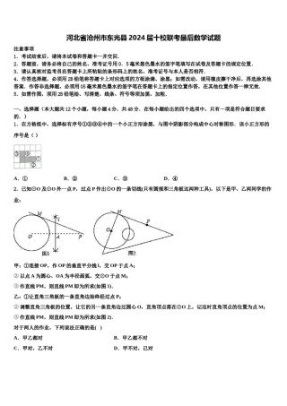 河北省沧州市东光县2024届十校联考最后数学试题含解析.doc