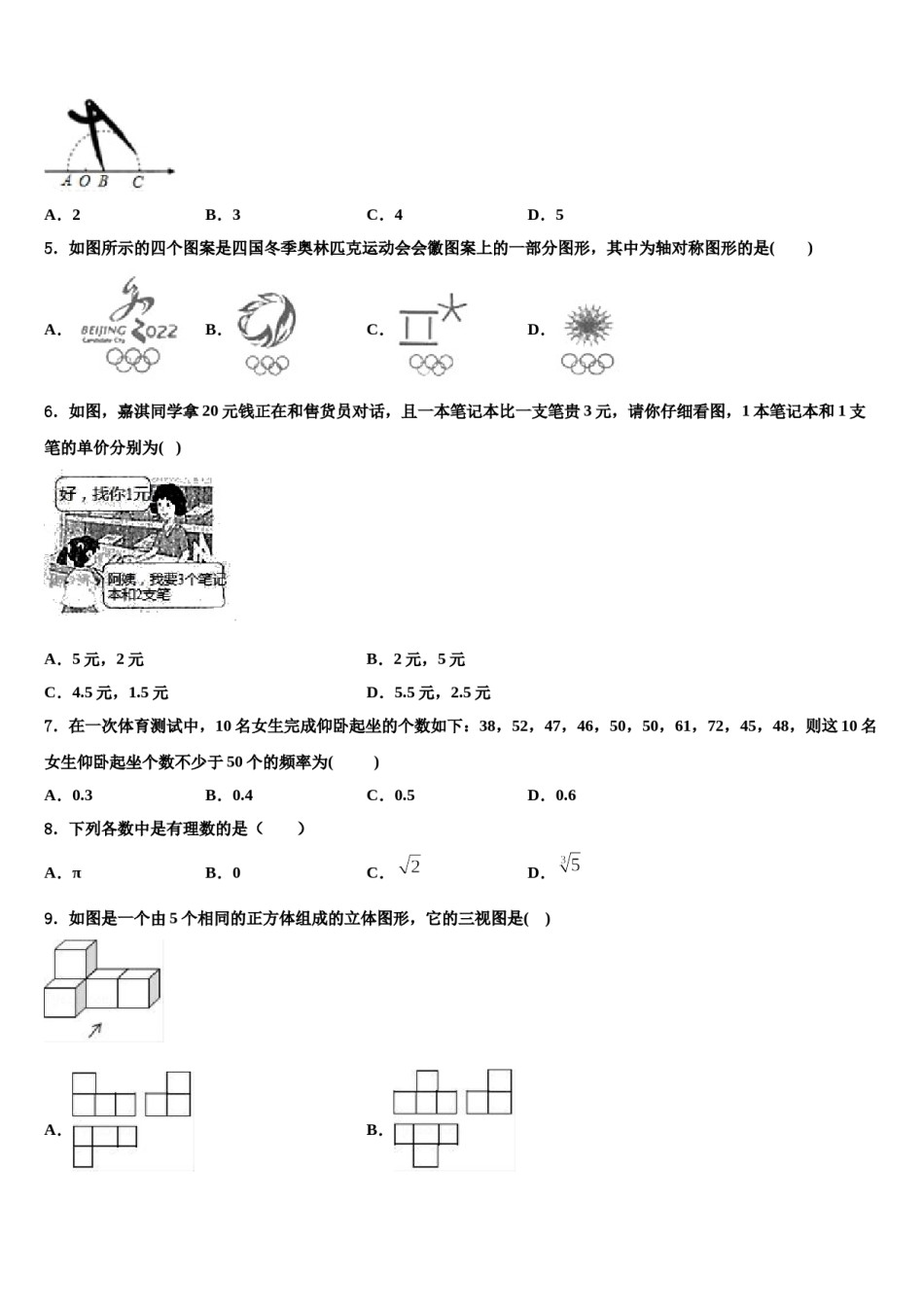 河北省石家庄外国语校2024届中考数学考试模拟冲刺卷含解析.doc_第2页