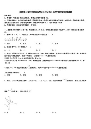 河北省石家庄桥西区达标名校2024年中考数学模拟试题含解析.doc