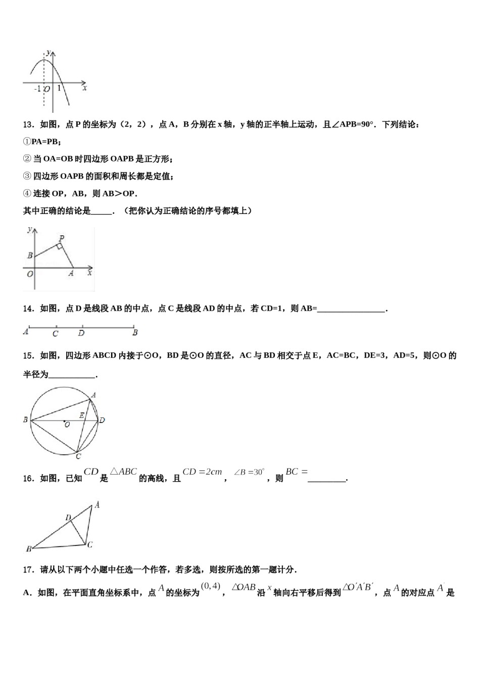 河北省秦皇岛市抚宁区台营学区重点达标名校2024届中考数学考前最后一卷含解析.doc_第3页