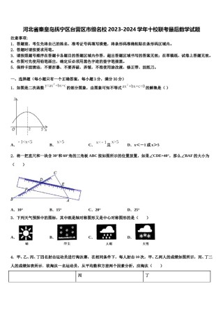 河北省秦皇岛抚宁区台营区市级名校2023-2024学年十校联考最后数学试题含解析.doc