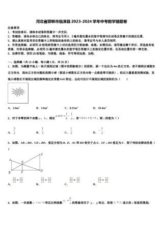 河北省邯郸市临漳县2023-2024学年中考数学猜题卷含解析.doc