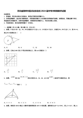 河北省黄骅市重点达标名校2024届中考冲刺卷数学试题含解析.doc