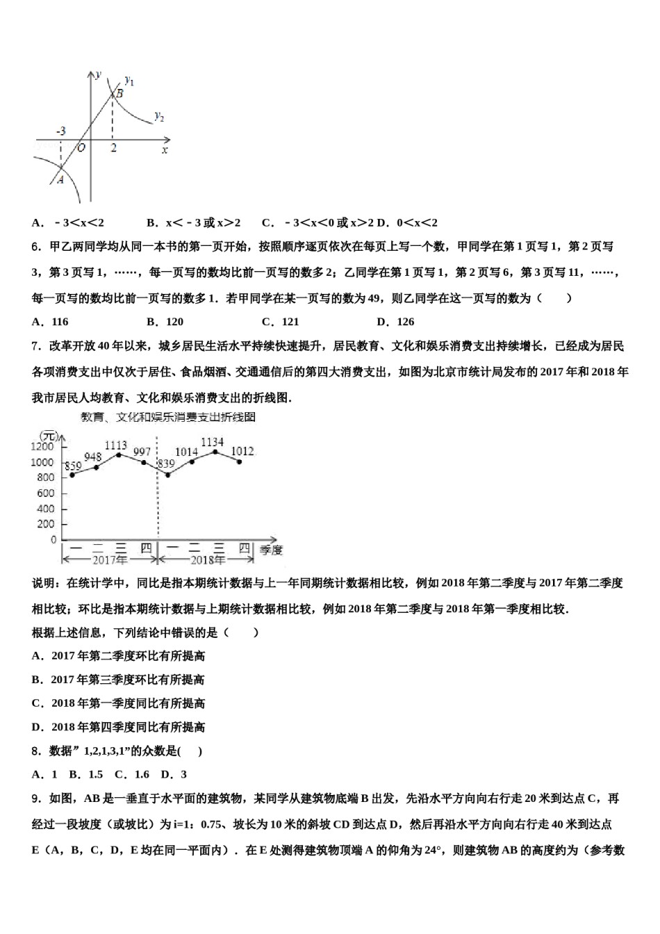 河南省南阳市新野县市重点中学2023-2024学年中考数学四模试卷含解析.doc_第2页