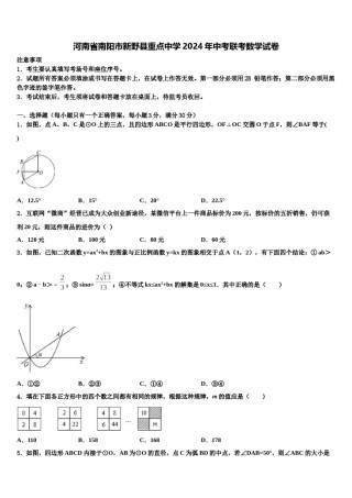 河南省南阳市新野县重点中学2024年中考联考数学试卷含解析.doc