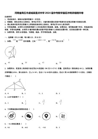河南省商丘市虞城县重点中学2024届中考数学最后冲刺浓缩精华卷含解析.doc