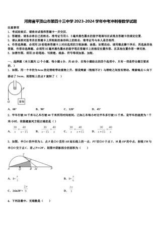 河南省平顶山市第四十三中学2023-2024学年中考冲刺卷数学试题含解析.doc
