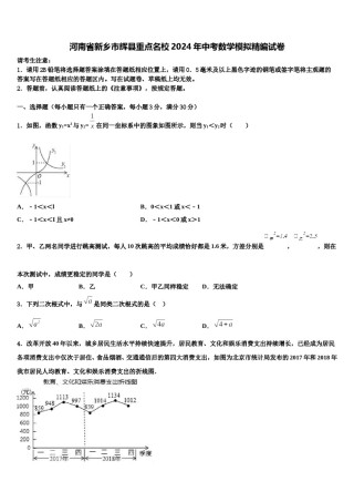 河南省新乡市辉县重点名校2024年中考数学模拟精编试卷含解析.doc