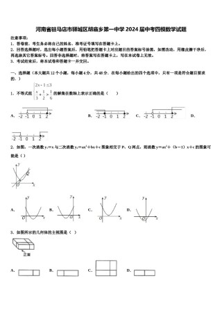 河南省驻马店市驿城区胡庙乡第一中学2024届中考四模数学试题含解析.doc