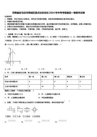 河南省驻马店市驿城区重点达标名校2024年中考考前最后一卷数学试卷含解析.doc