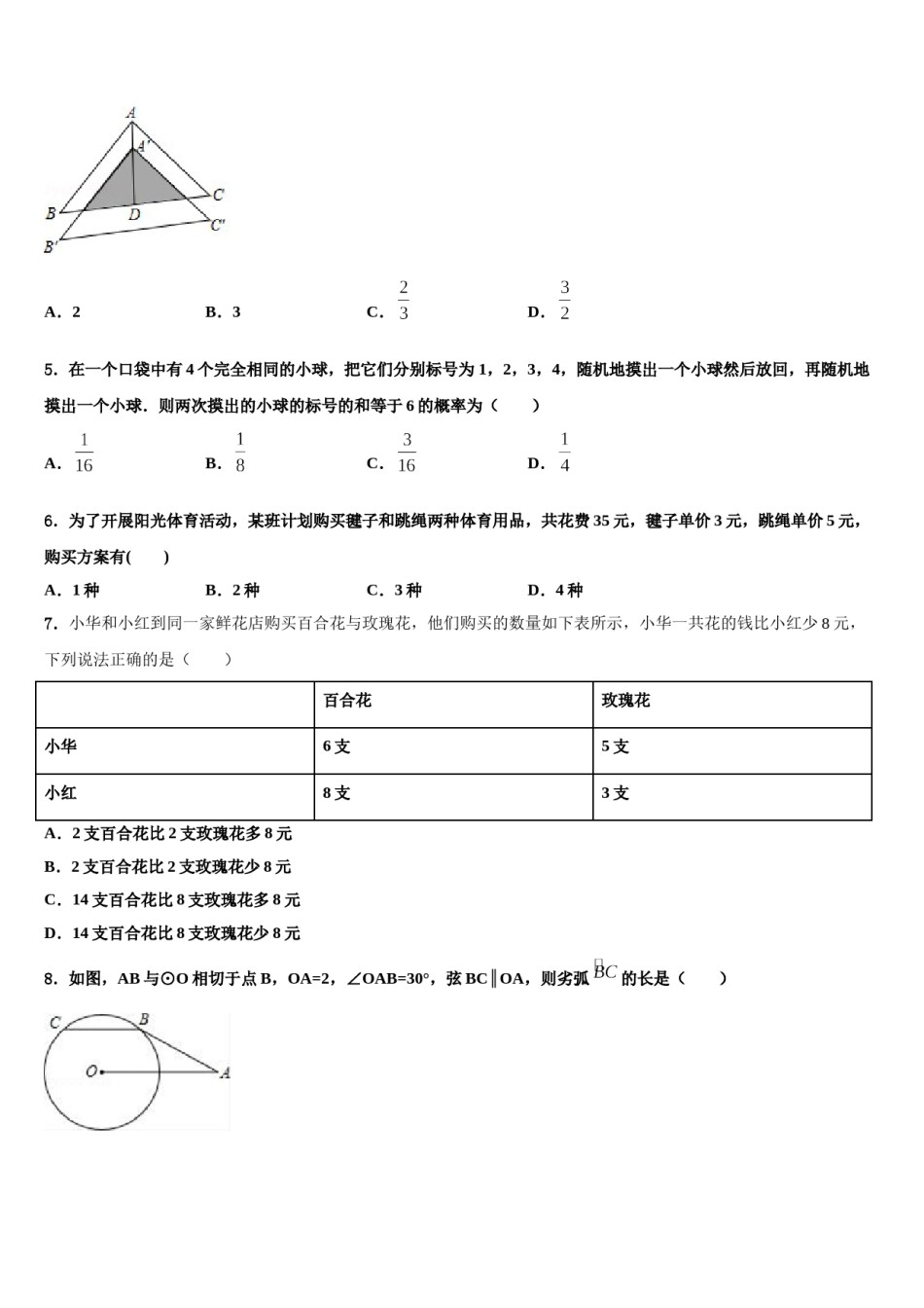 浙江省嘉兴市十校2023-2024学年中考二模数学试题含解析.doc_第2页
