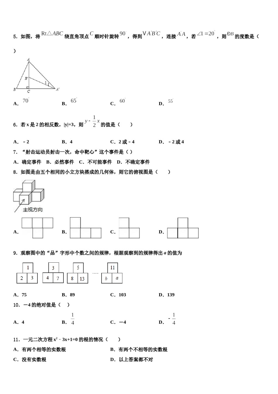 海南省海口五中重点达标名校2024年中考数学最后冲刺浓缩精华卷含解析.doc_第2页