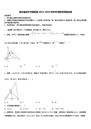 湖北省咸宁市崇阳县2023-2024学年中考数学四模试卷含解析.doc