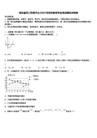 湖北省天门市佛子山2024年初中数学毕业考试模拟冲刺卷含解析.doc