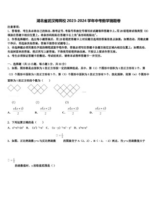 湖北省武汉梅苑校2023-2024学年中考数学猜题卷含解析.doc