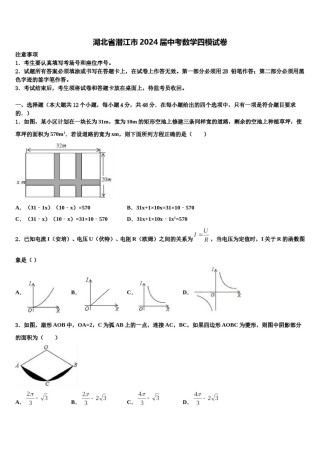 湖北省潜江市2024届中考数学四模试卷含解析.doc