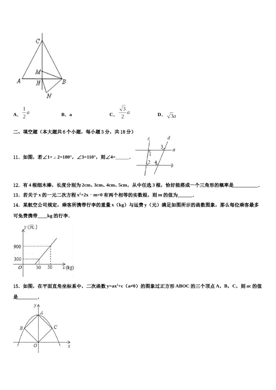 湖北省省直辖县重点达标名校2024届中考数学仿真试卷含解析.doc_第3页
