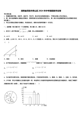 湖南省岳阳市君山区2024年中考猜题数学试卷含解析.doc