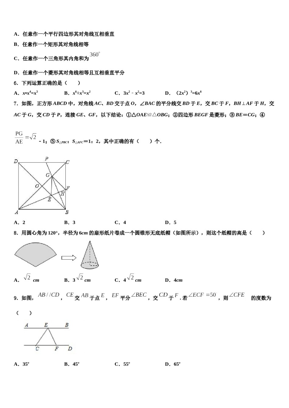 湖南省怀化市新晃侗族自治县2024年十校联考最后数学试题含解析.doc_第2页