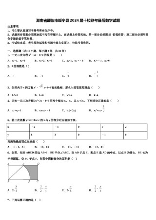 湖南省邵阳市绥宁县2024届十校联考最后数学试题含解析.doc