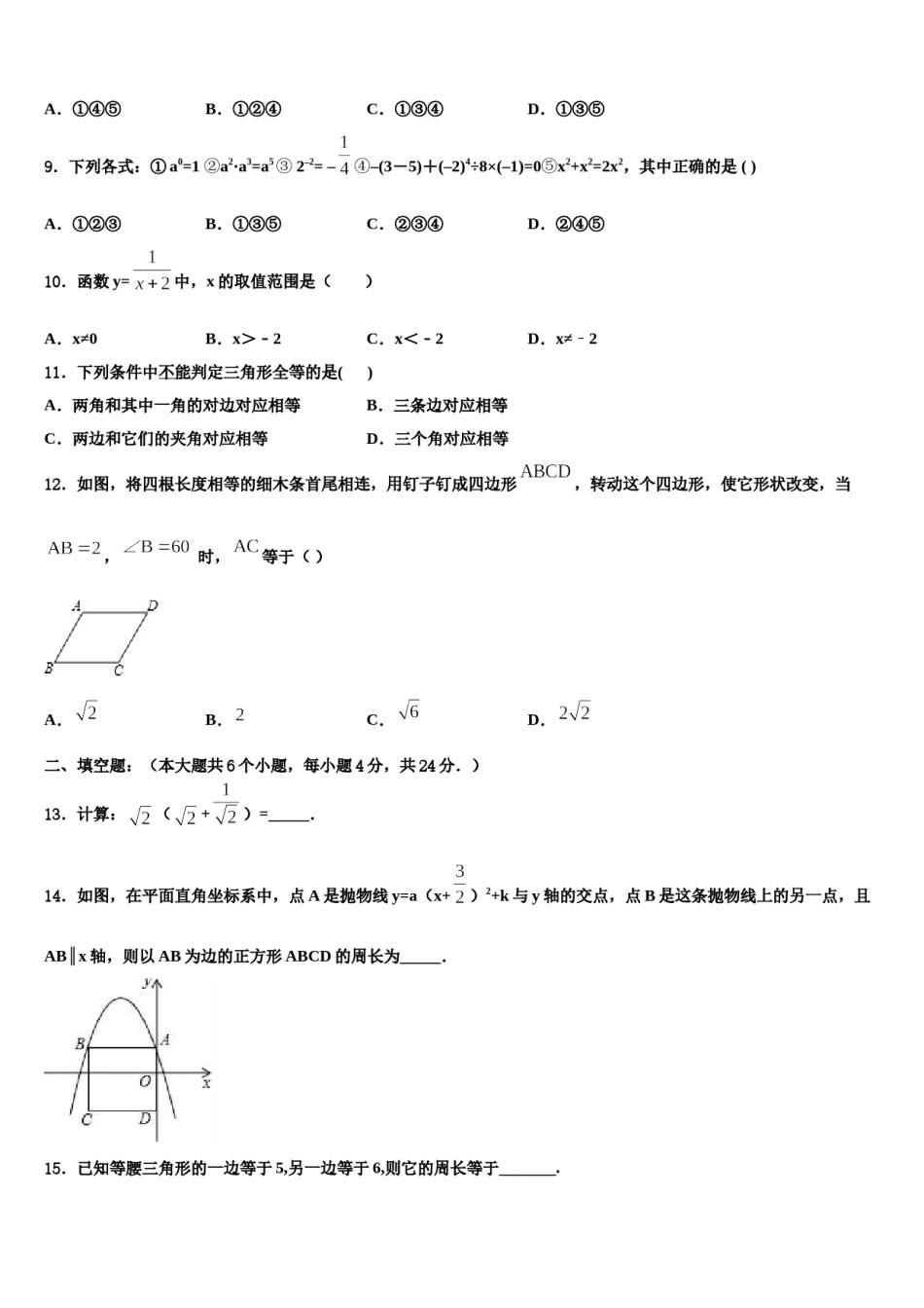 湖南省郴州市临武县2024年中考数学考前最后一卷含解析.doc_第3页