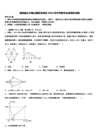 湖南省长沙麓山国际实验校2024年中考数学全真模拟试题含解析.doc