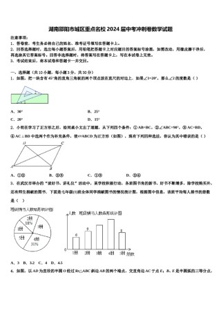 湖南邵阳市城区重点名校2024届中考冲刺卷数学试题含解析.doc