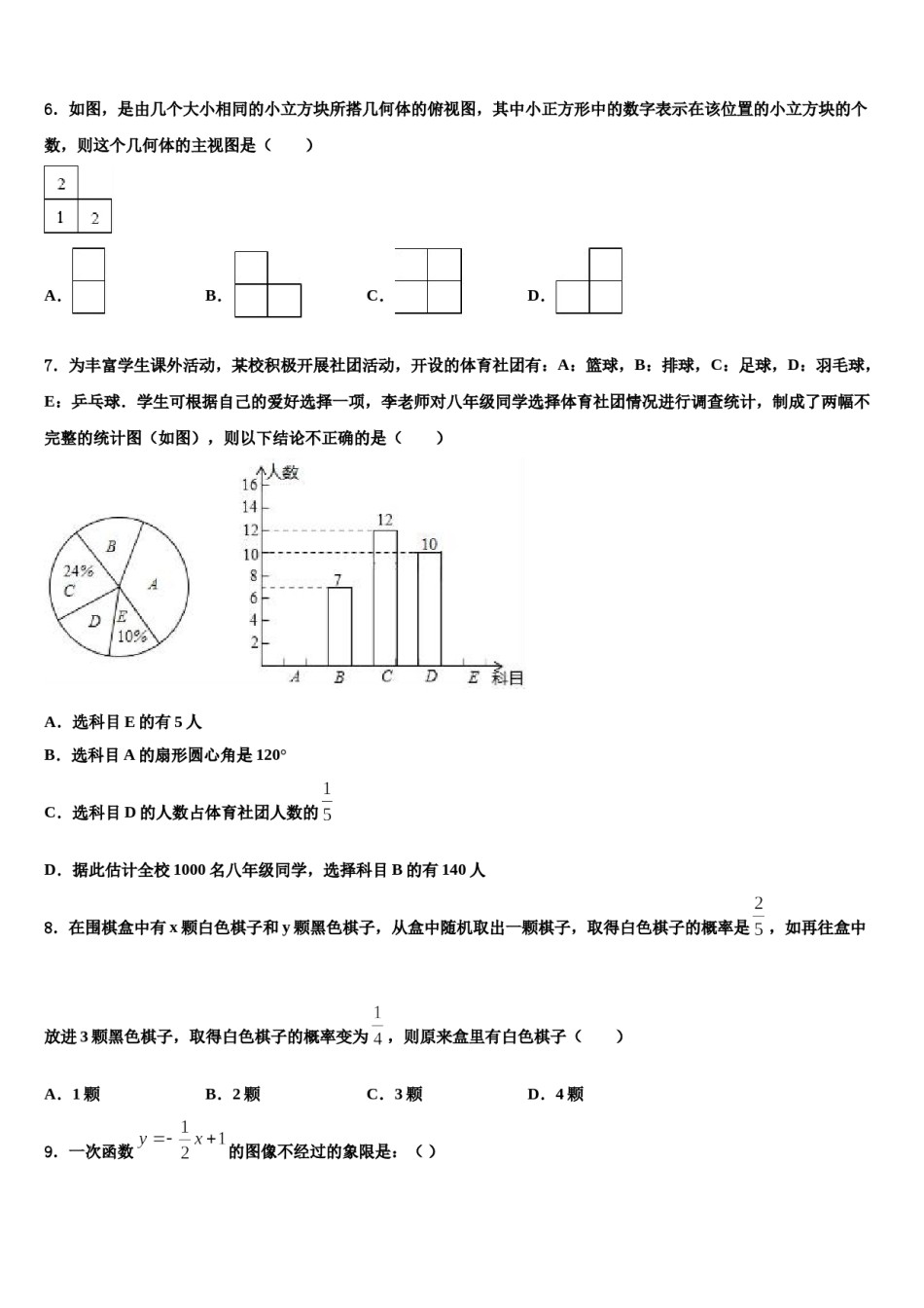 潮南区实验中学2024年中考数学模拟预测题含解析.doc_第2页