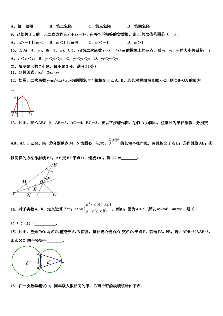 潮南区实验中学重点名校2023-2024学年中考数学模拟精编试卷含解析.doc_第3页