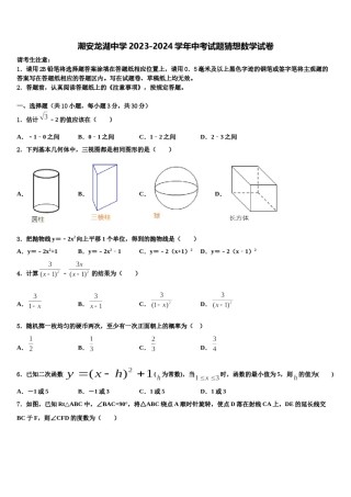 潮安龙湖中学2023-2024学年中考试题猜想数学试卷含解析.doc