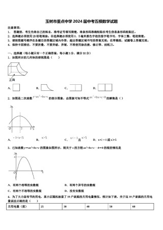 玉树市重点中学2024届中考五模数学试题含解析.doc