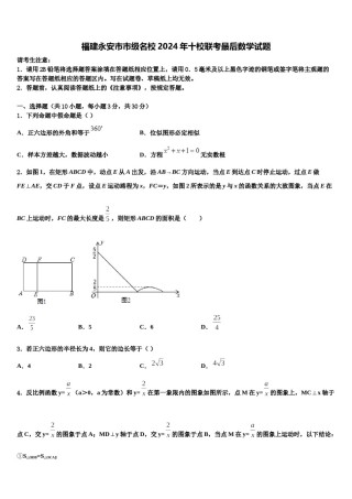 福建永安市市级名校2024年十校联考最后数学试题含解析.doc