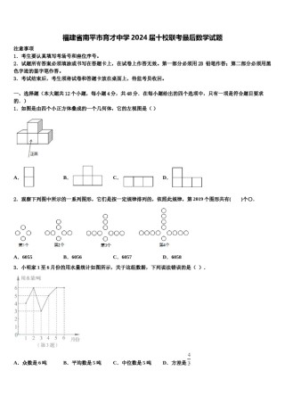 福建省南平市育才中学2024届十校联考最后数学试题含解析.doc