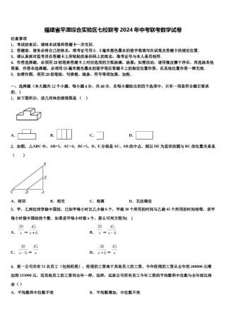 福建省平潭综合实验区七校联考2024年中考联考数学试卷含解析.doc