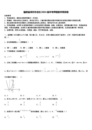 福建省漳州市名校2024届中考押题数学预测卷含解析.doc