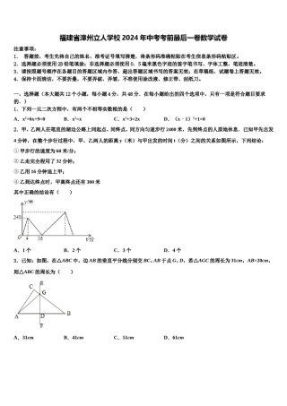福建省漳州立人学校2024年中考考前最后一卷数学试卷含解析.doc