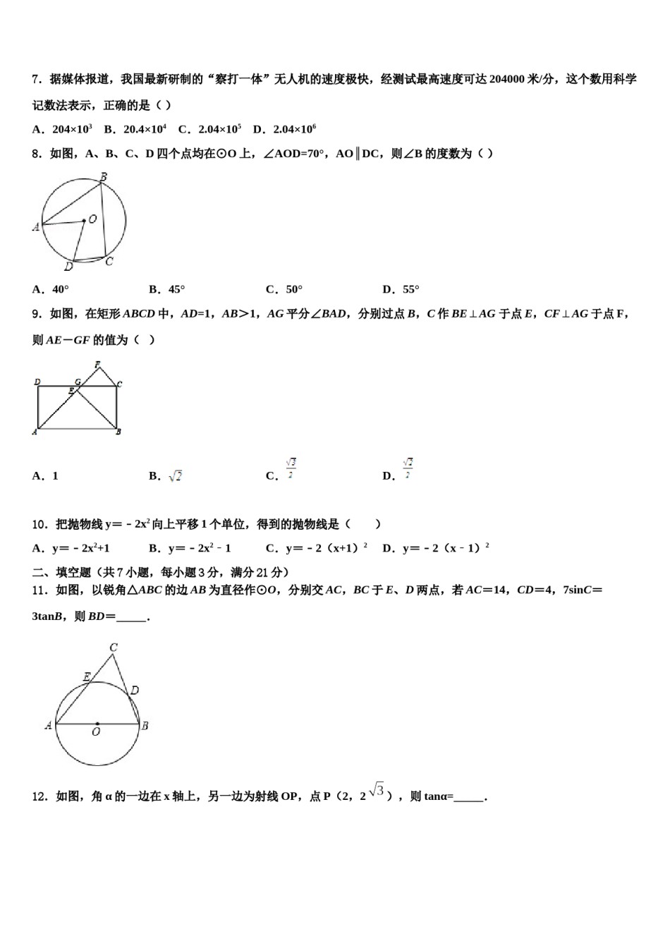 福建省龙岩市（五县重点中学2024届中考数学猜题卷含解析.doc_第2页
