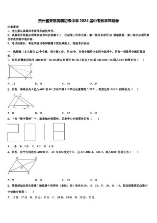 贵州省安顺黄腊初级中学2024届中考数学押题卷含解析.doc