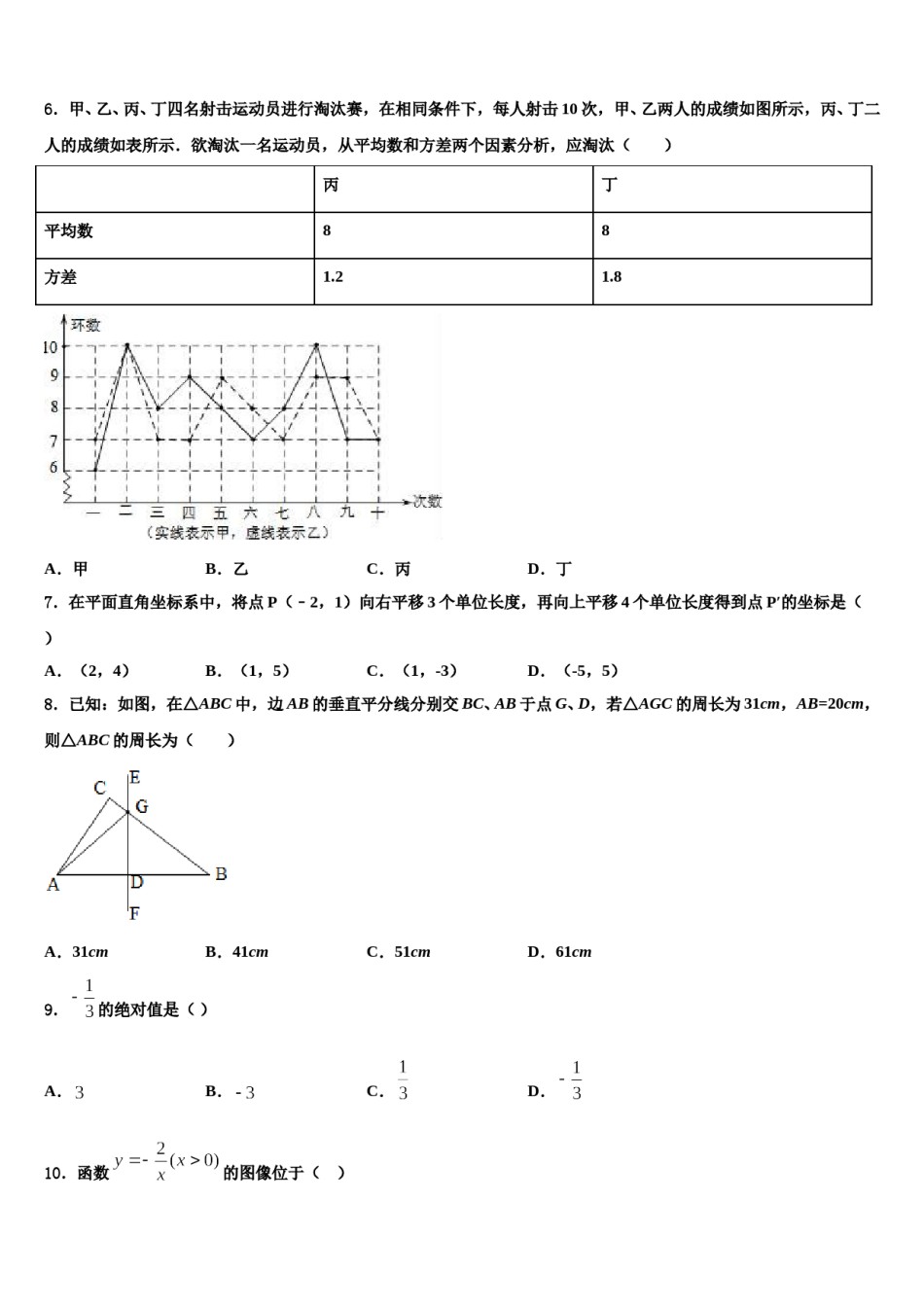 贵州省清镇市卫城中学2024年中考数学押题卷含解析.doc_第2页