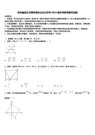 贵州省遵义市桐梓县私立达兴中学2024届中考联考数学试题含解析.doc
