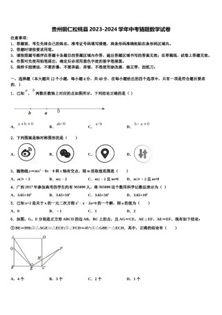 贵州铜仁松桃县2023-2024学年中考猜题数学试卷含解析.doc