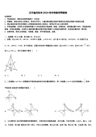 辽宁省丹东市2024年中考数学押题卷含解析.doc