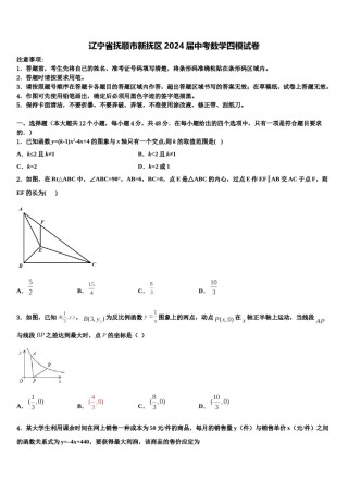 辽宁省抚顺市新抚区2024届中考数学四模试卷含解析.doc